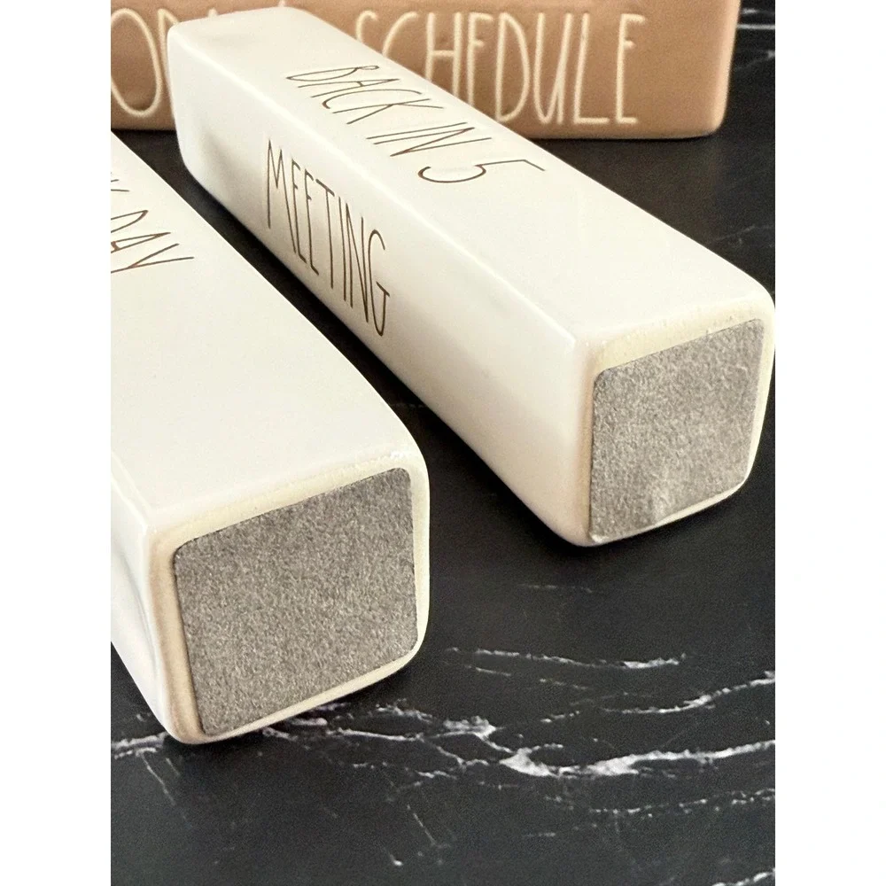 Rae Dunn Today's Schedule Ceramic Perpetual Desk Calendar 7X4 MINT!